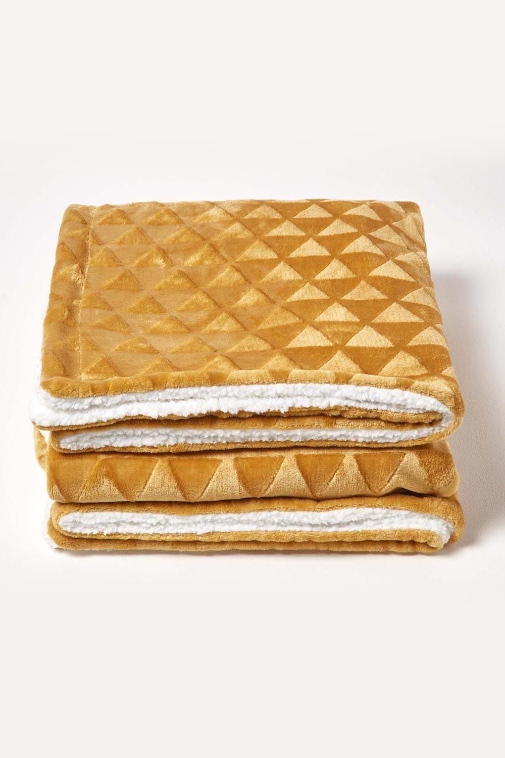 Homescapes Geometric Triangle Velvet Throw image 2