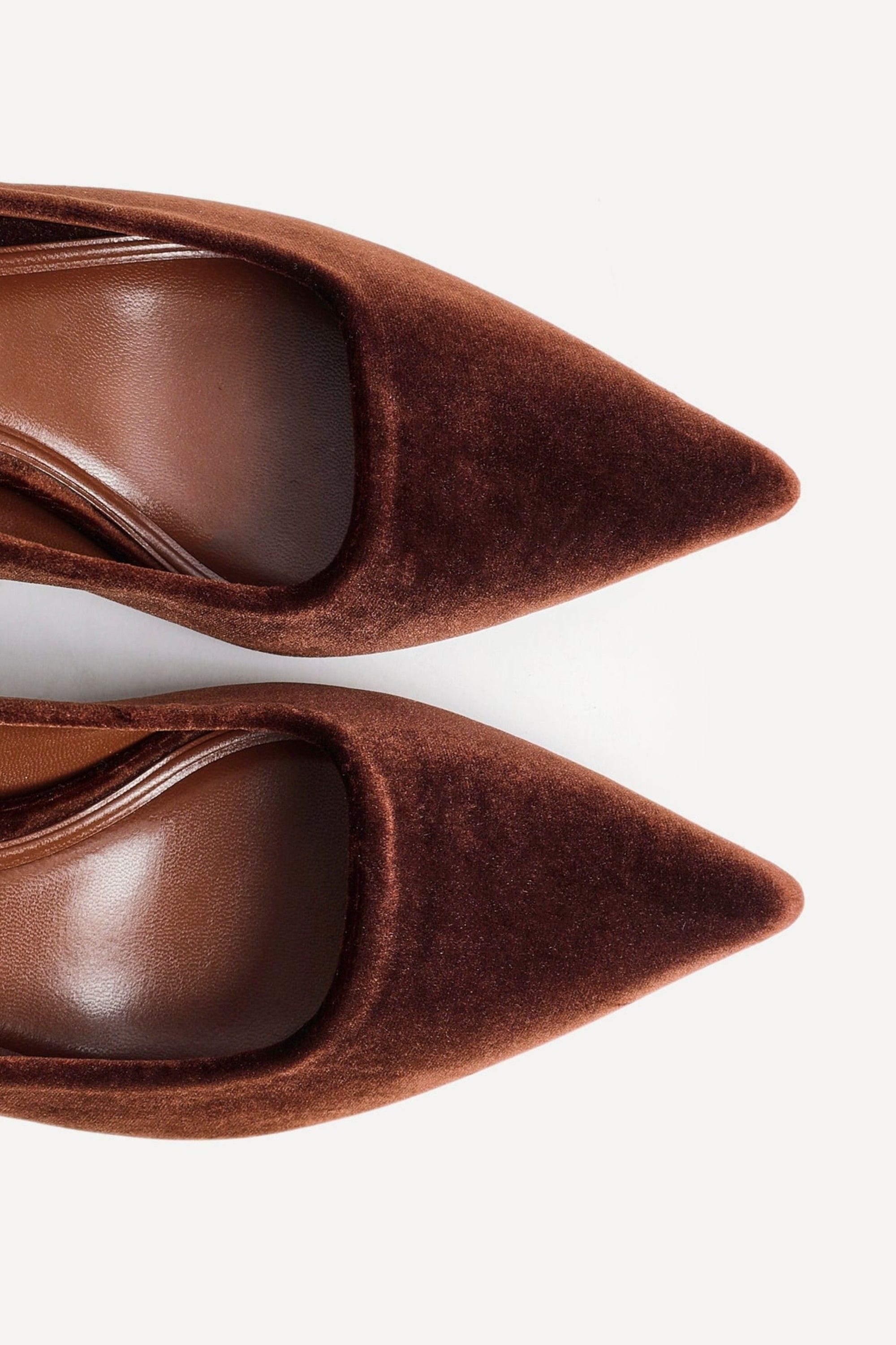 Linzi Kat Brown Velvet Classic Court Heels image 5