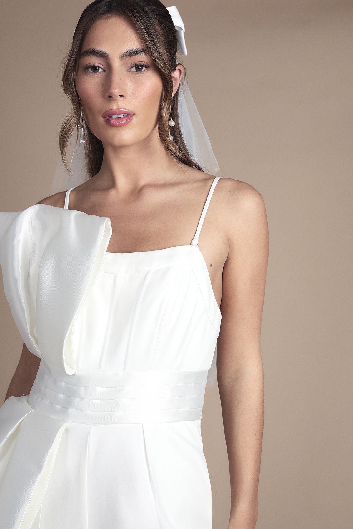 Coast Strapless Bow Detail Wide Leg Bridal Jumpsuit Ivory image 4