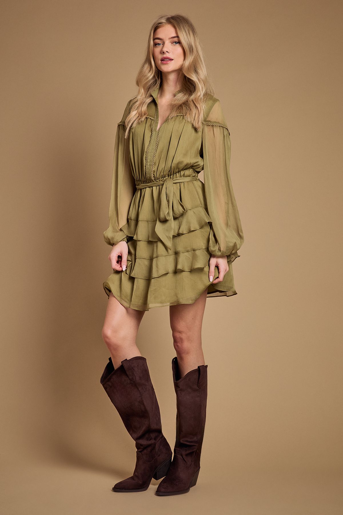 Oasis Winnie Faux Suede Slouch Calf Boots Chocolate image 2