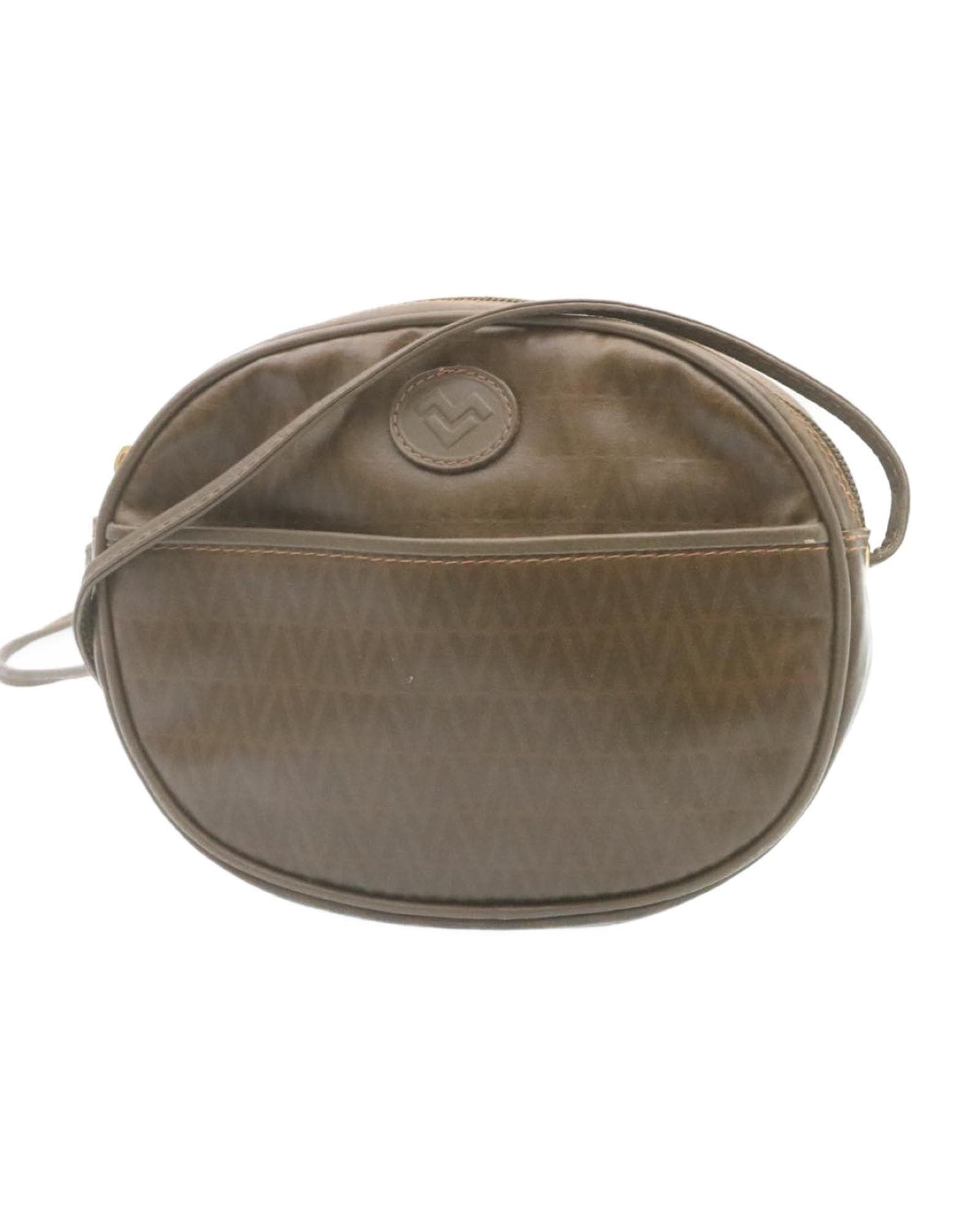 Valentino Preloved Round Leather Crossbody Bag Wo - Brown Shoulder Bags image 1