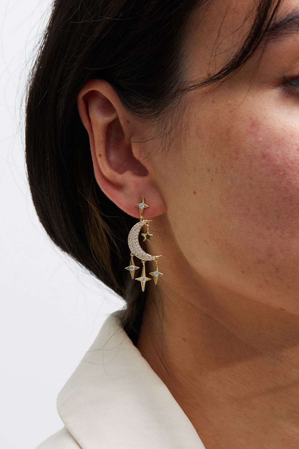 Jon Richard Gold Plated Cubic Zirconia Celestial Earrings image 2