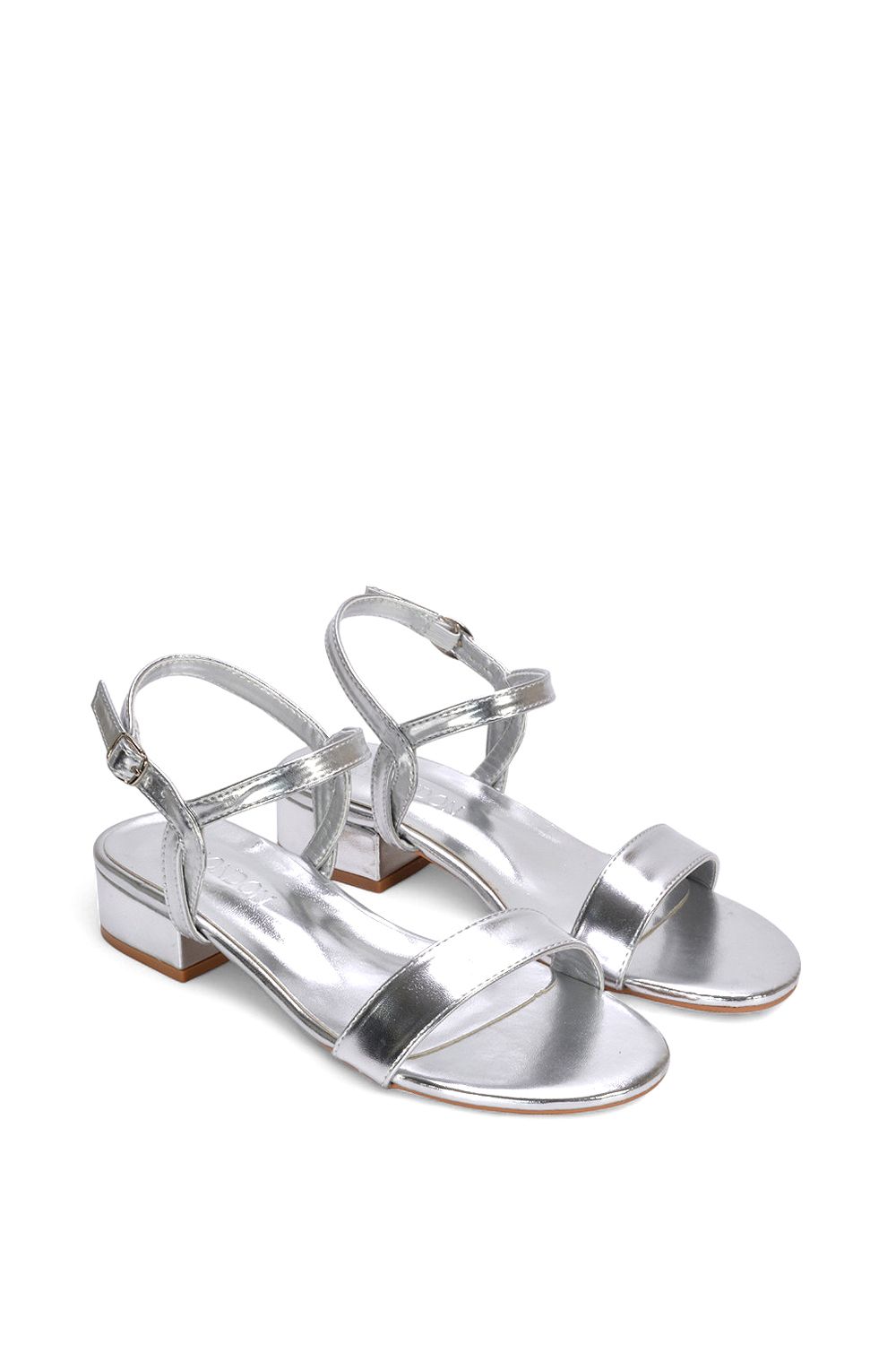 XY London 'Moana Low Bock Heel Round Toe Sandals With Buckle Fastening image 5