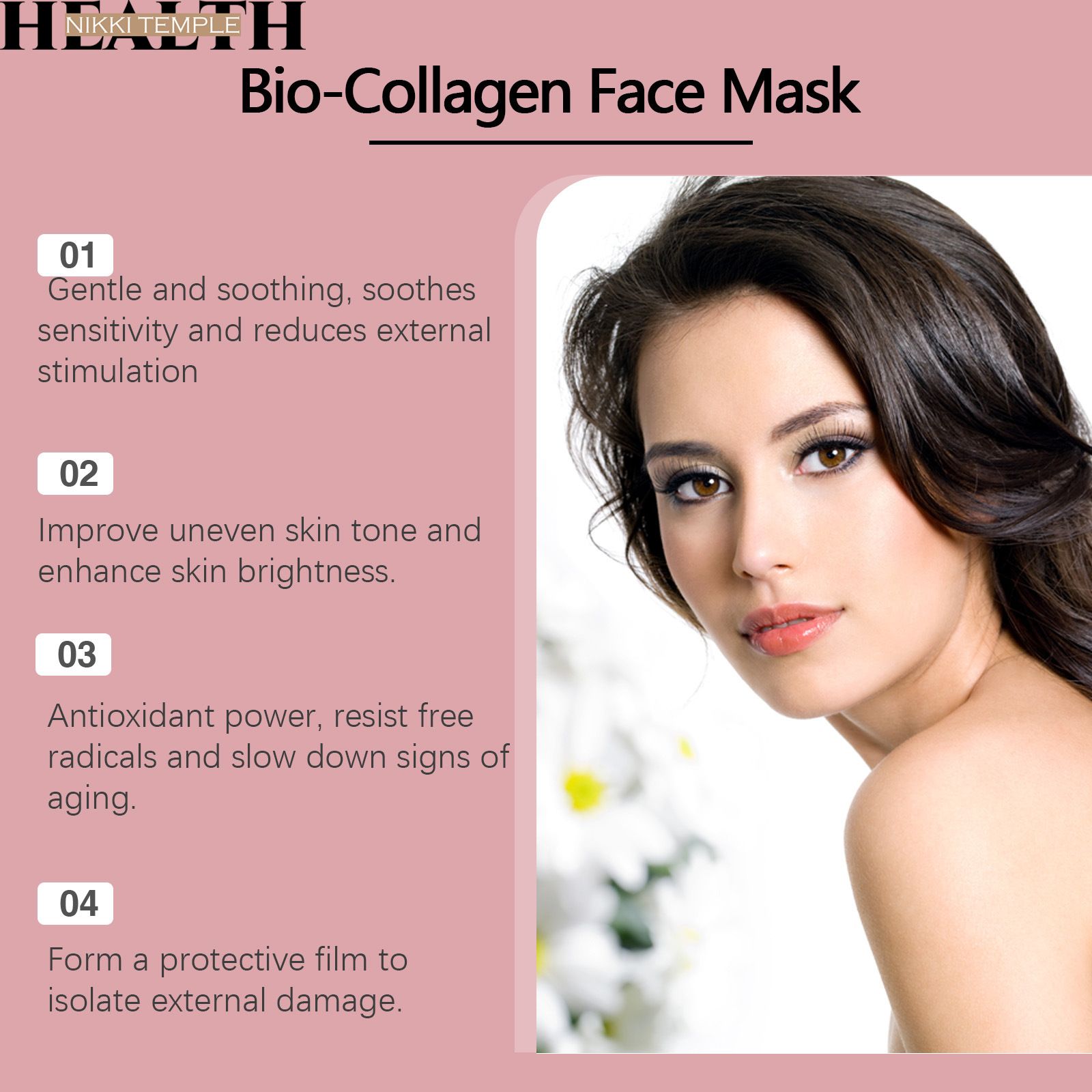 StarGate ClearSkin Moisturising Anti-Ageing Face Masks, 4 Pack with Bio-Collagen for Reducing Wrinkles image 2