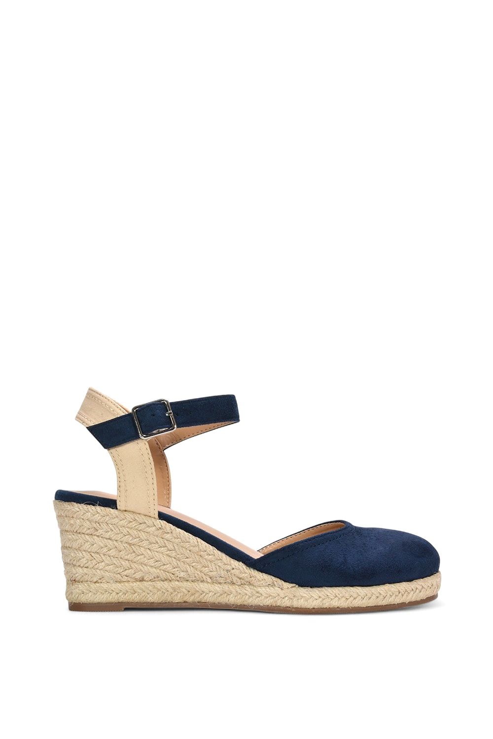XY London 'Joey' Closed Toe Ankle Strap Espadrille Wedge Platform Shoes image 1