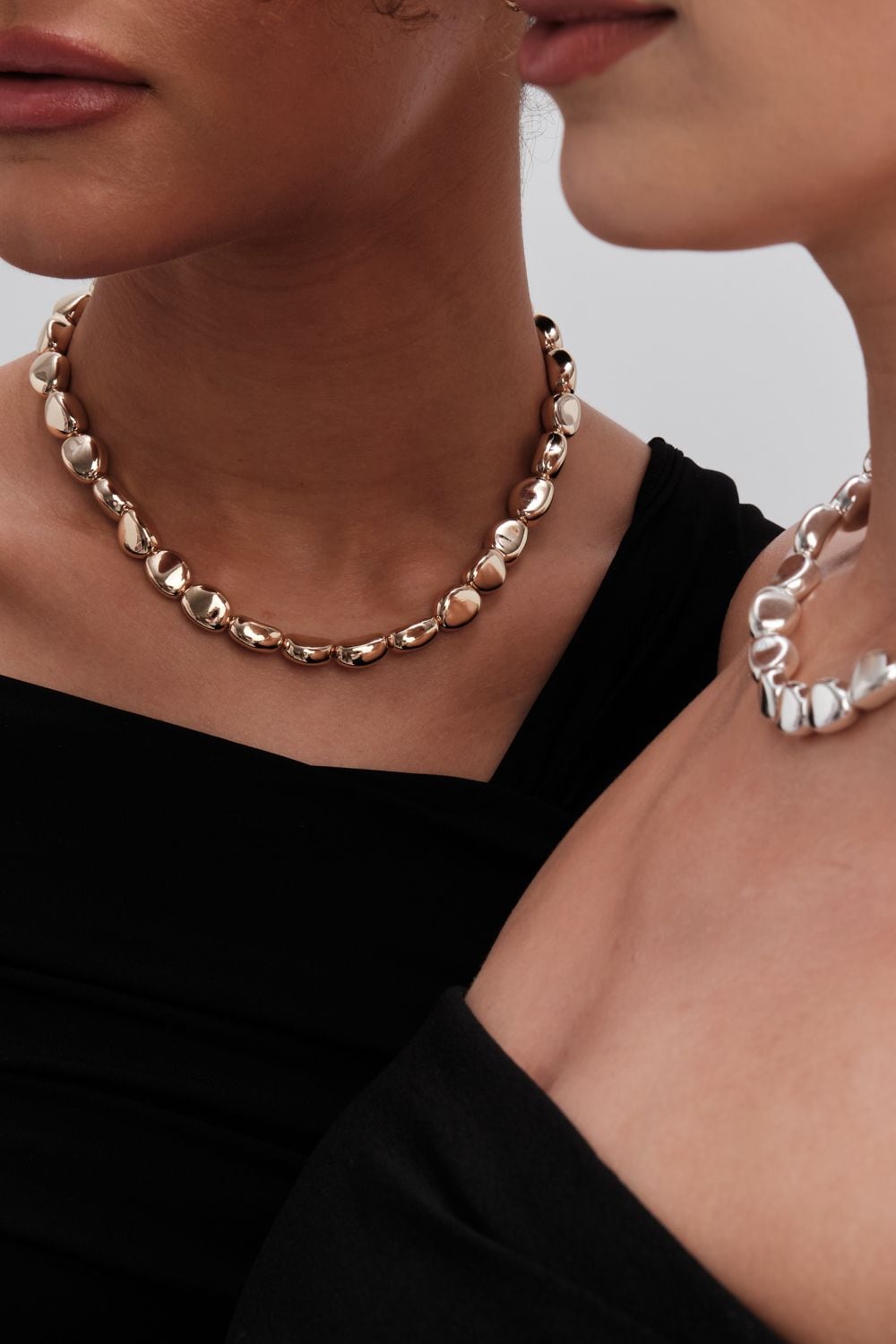 Jon Richard Jon Richard Silver Plated Polished Nugget Allway Necklace image 4