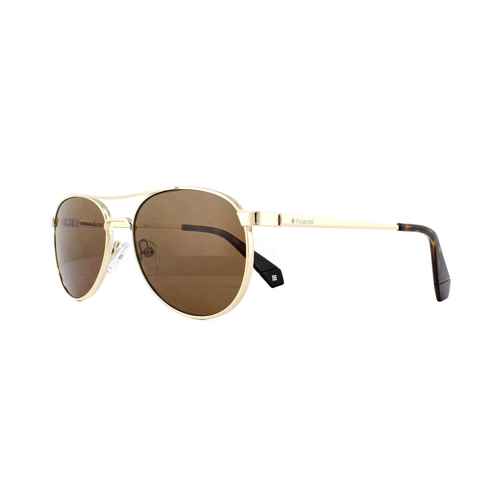 Polaroid Aviator Gold Bronze Polarized Sunglasses image 2