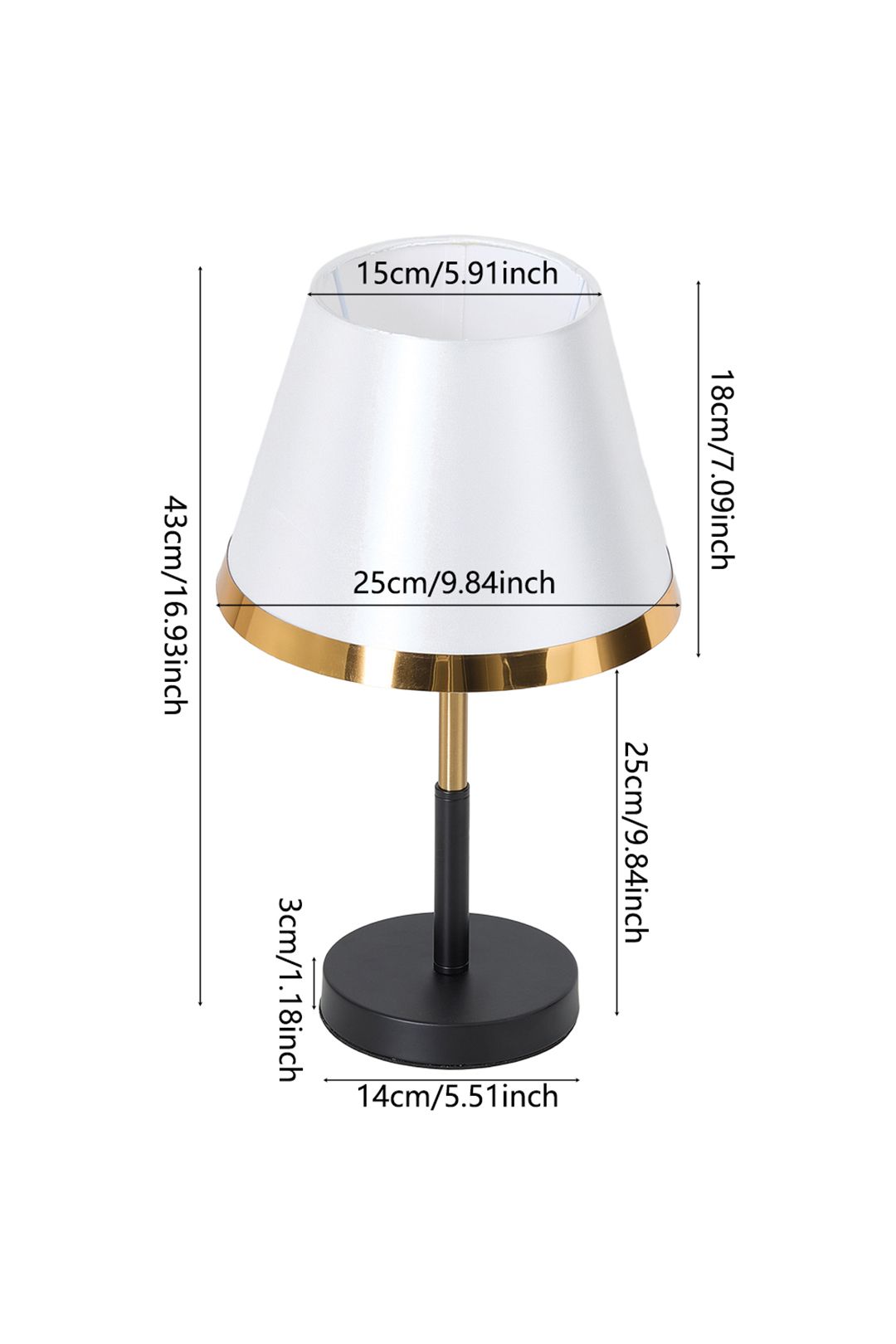 Living and Home 7W Table Lamp with Classic Cone-shaped image 4