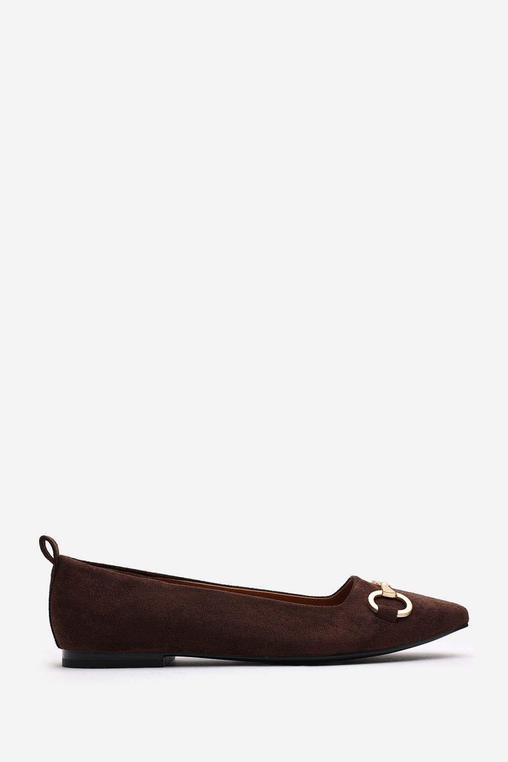 Where's That From 'Lauren' Suede Ballet Flats With Front Buckle Detail image 2