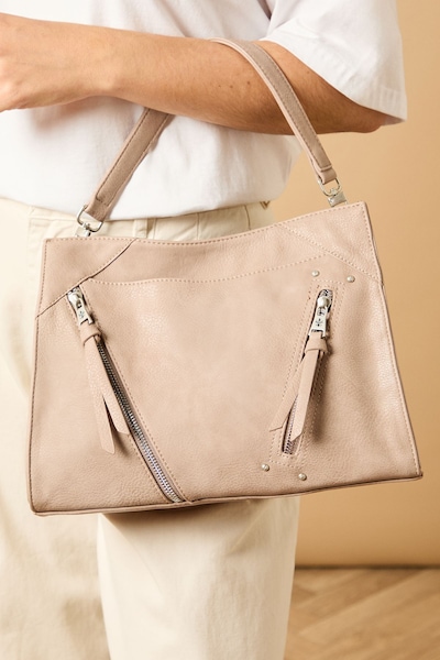 Oasis Joanna Faux Leather Shoulder Bag Tan