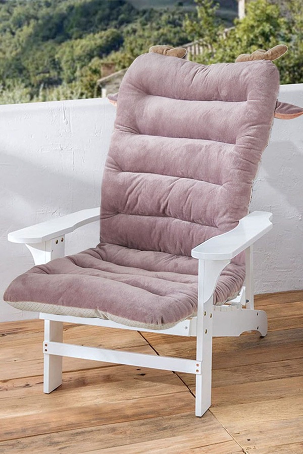 Living and Home Winter Plush Seat Cushion with Back Pad