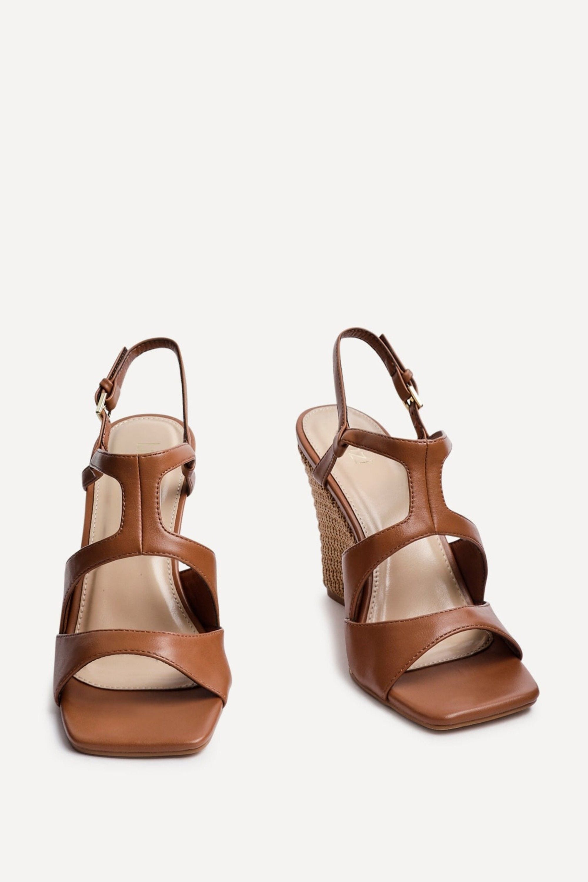 Linzi Dolce Tan Faux Leather Raffia Platform Wedge image 3