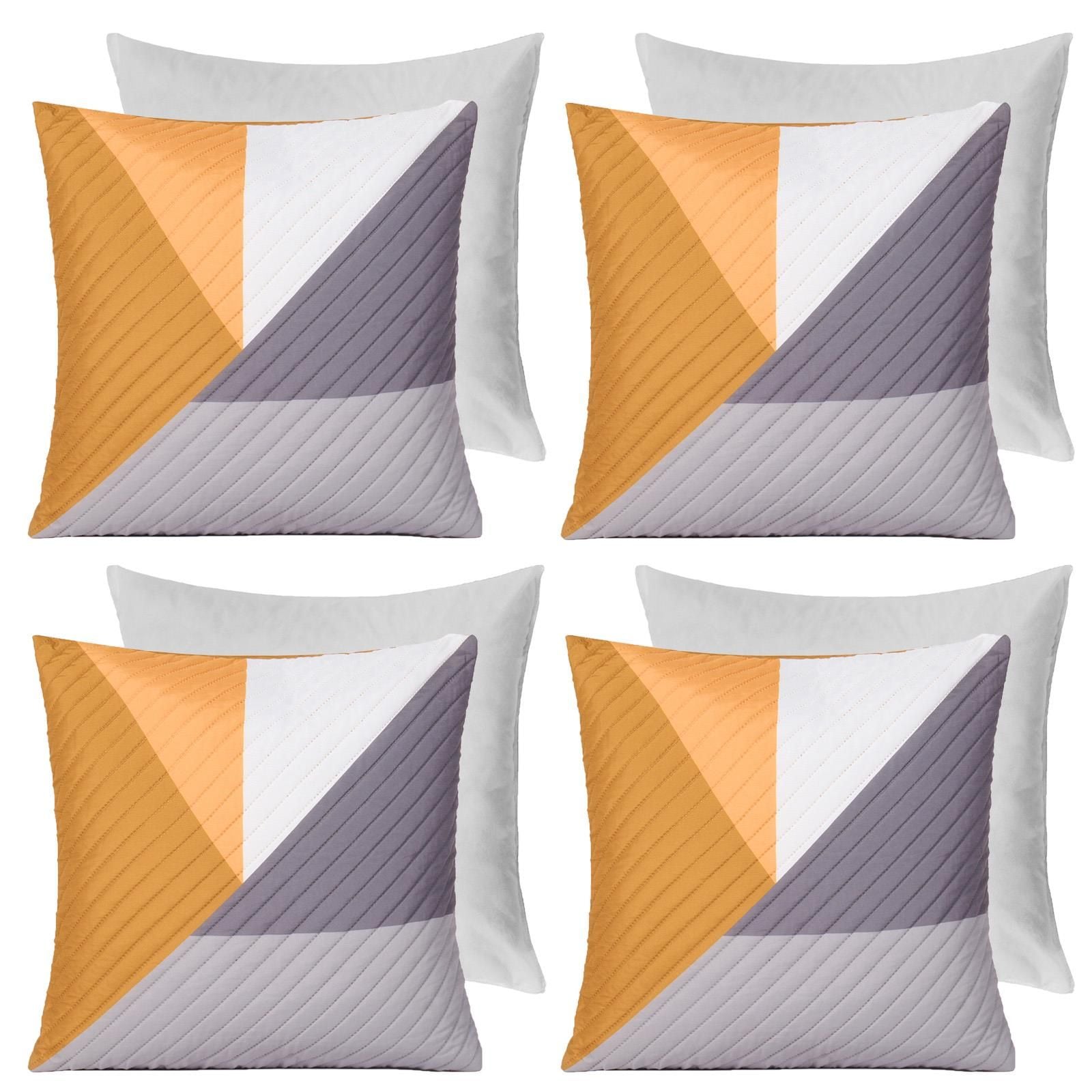 OHS 4 Pack Geometric Pinsonic Filled Cushion Covers - 45 x 45cm image 1