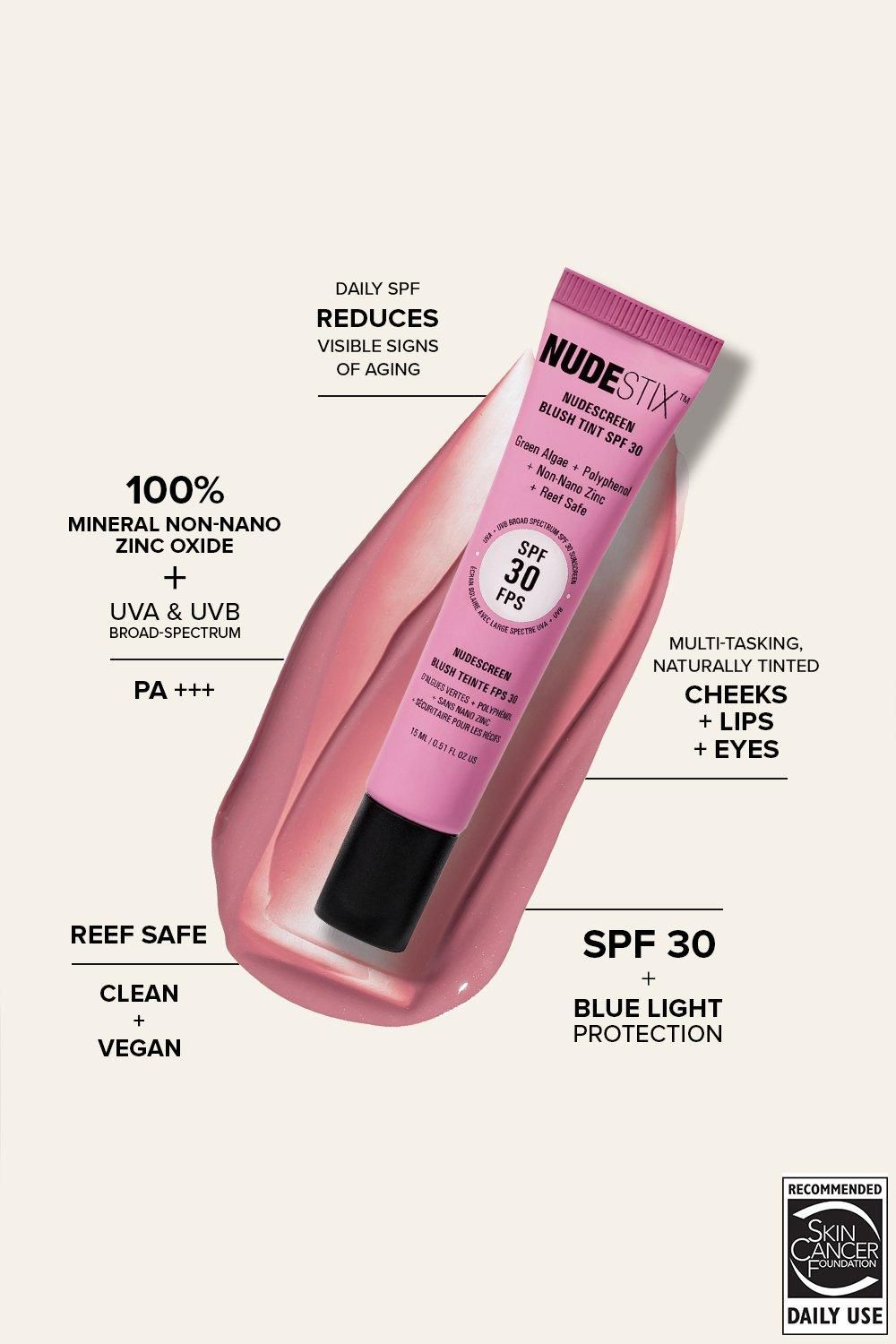 Nudestix NUDESCREEN BLUSH TINT SPF 30 Sunset Rose image 5