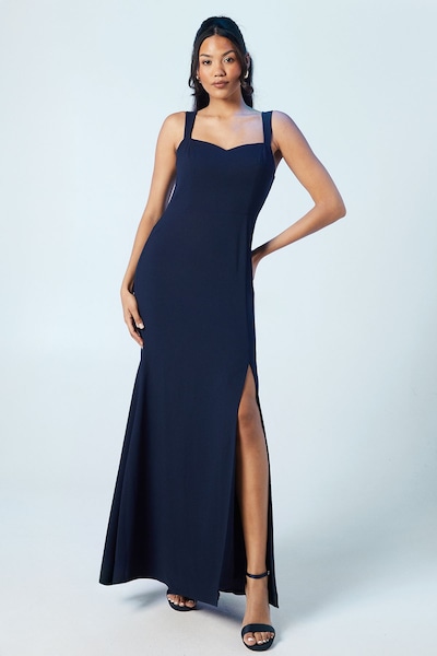 Coast Cut Out Back Detail Crepe Bridesmaid Dress Navy