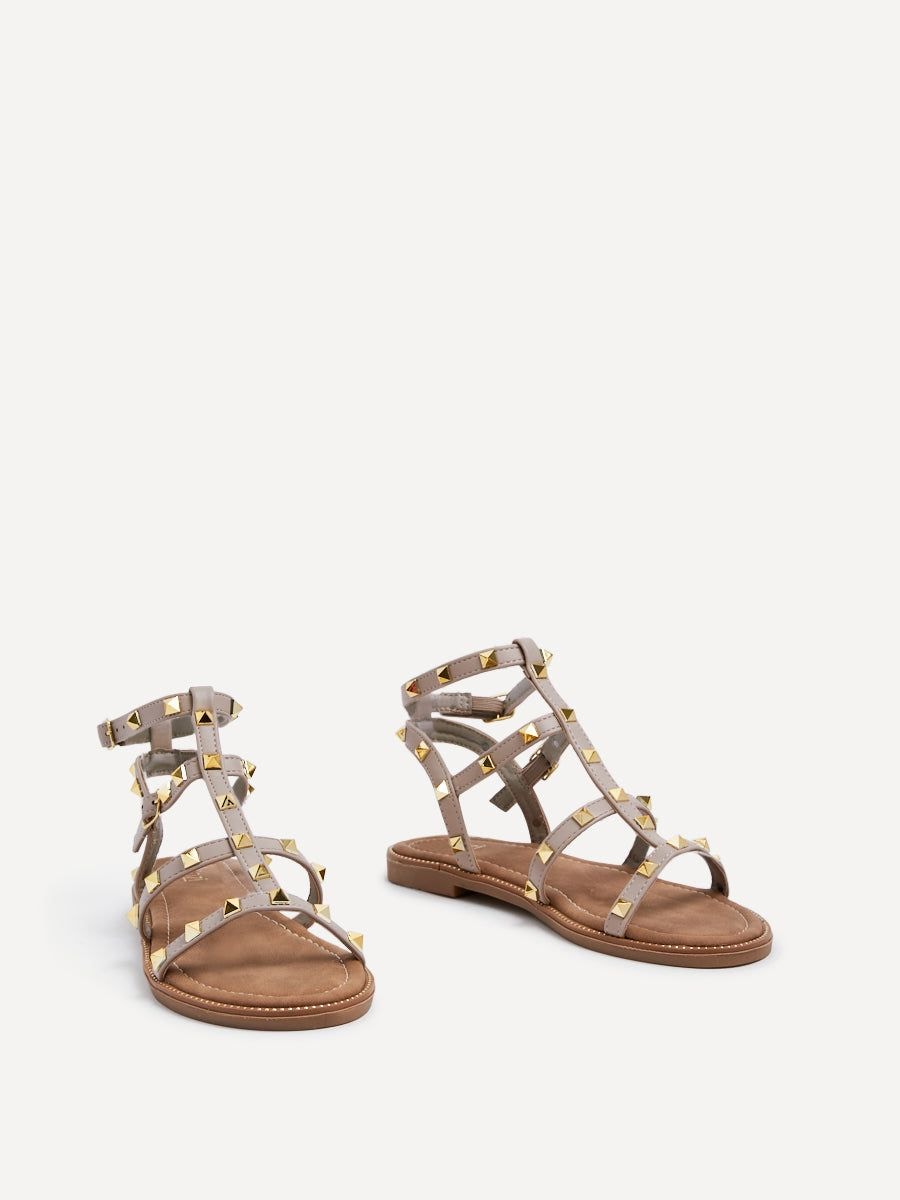 Linzi Billie Taupe Studded Gladiator Sandal image 3