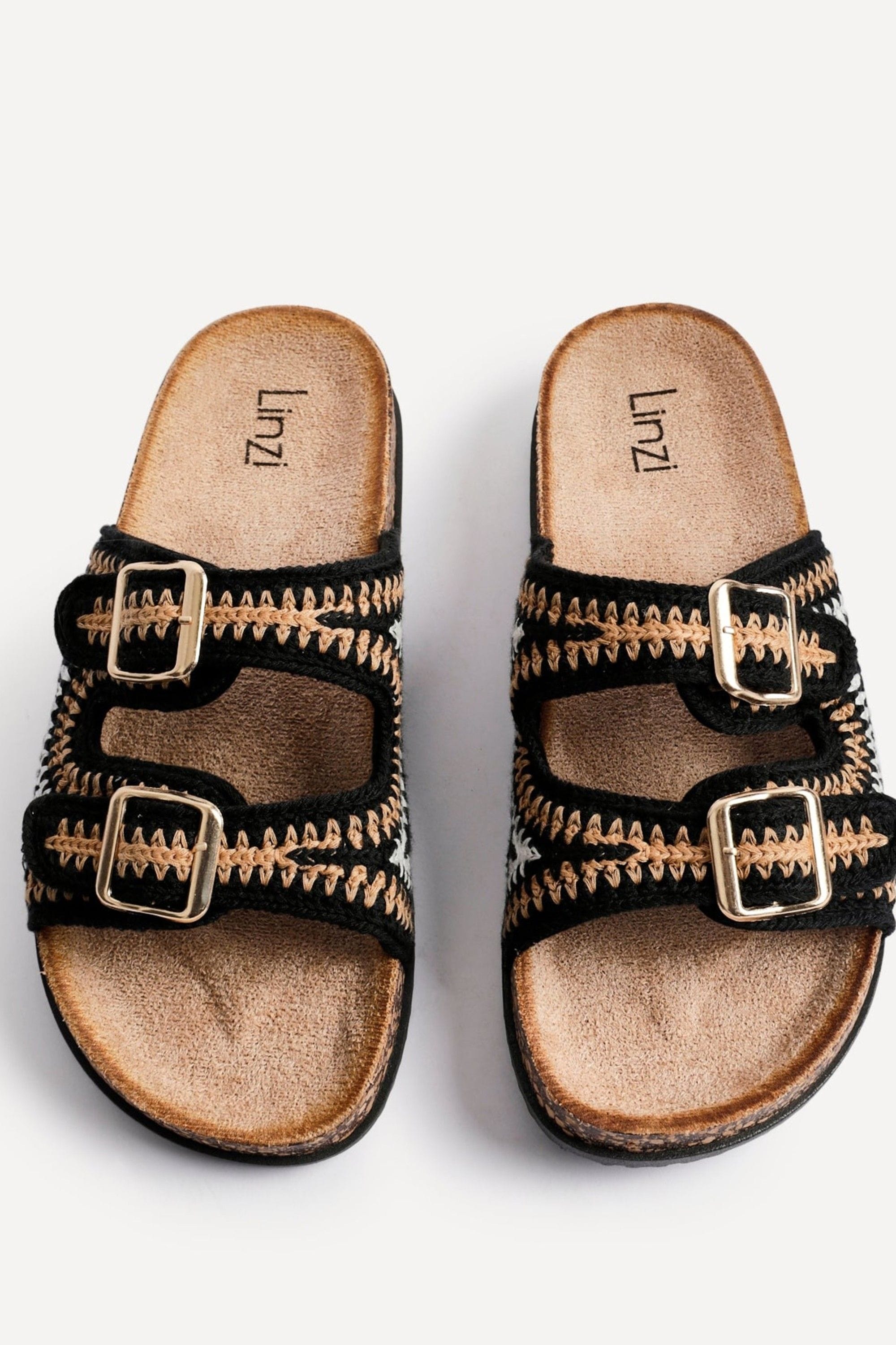 Linzi Jaylyn Black Double Buckle Sandals image 5