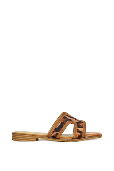 XY London 'Lola' Cut Out Strap Flat Slip On Slider Sandals