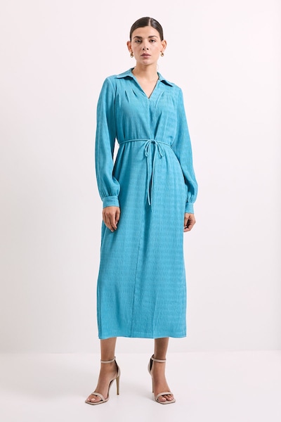 Principles Crinkle Column Shirt Mid Dress Blue
