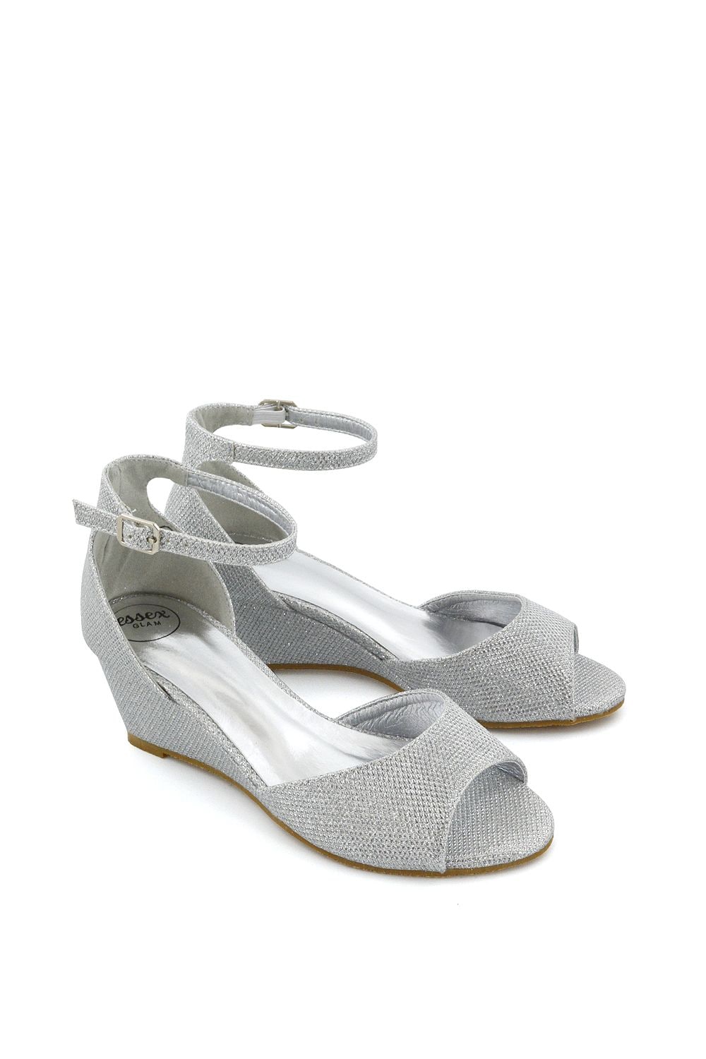 XY London 'Lottie' Peeptoe Mid Wedge Heel Sandals image 1