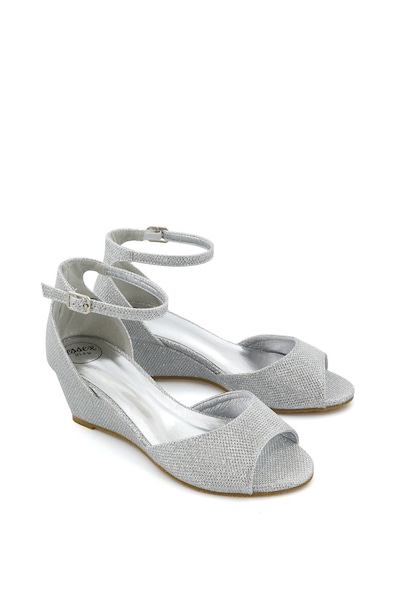XY London 'Lottie' Peeptoe Mid Wedge Heel Sandals