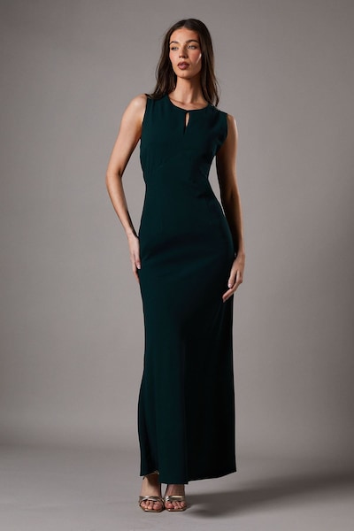 Coast Crepe Dress With Draped Panel Maxi Dress Emerald