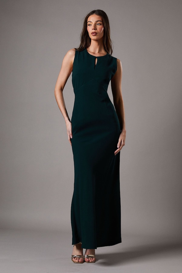 Coast Crepe Dress With Draped Panel Maxi Dress Emerald