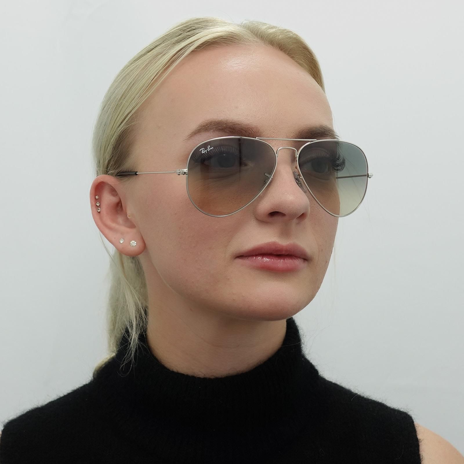 Ray-Ban Aviator Silver Grey Gradient Aviator 3025 Sunglasses image 5