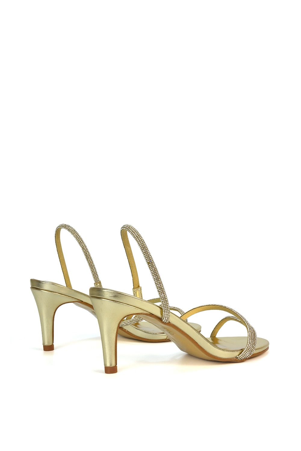 XY London 'Polly' Slingback Strappy Diamante Stiletto High Heel Sandals image 3