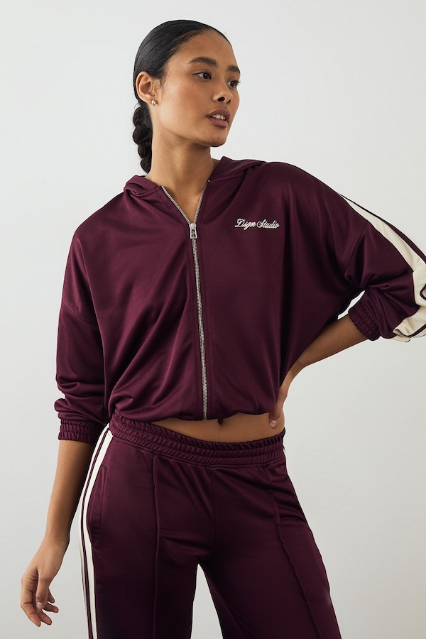 DSGN Studio DSGN Studio Tricot Zip Through Hoodie Burgundy