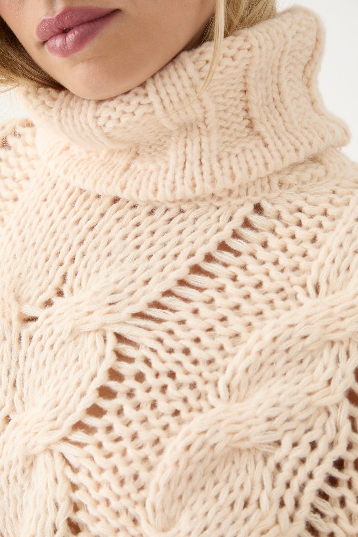 MissPap Chunky Cable Knitted Jumper Cream image 5