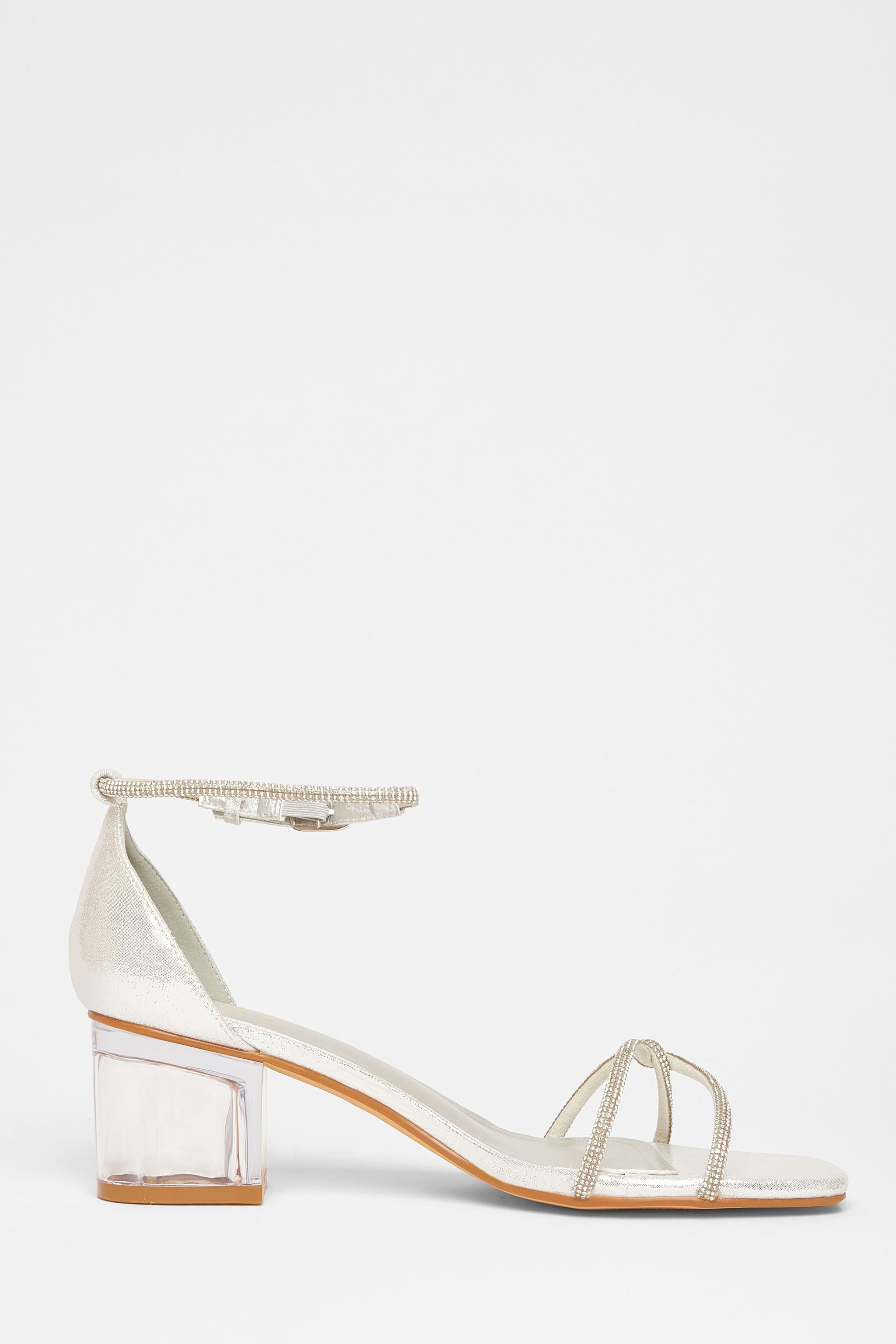 Quiz Silver Twist Strap Heeled Sandal image 5