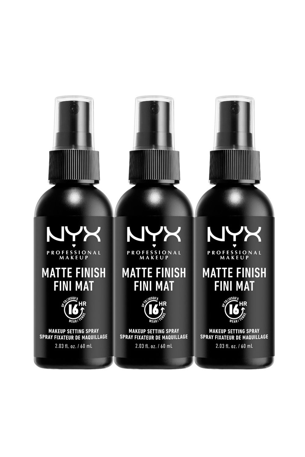 NYX Professional Makeup Makeup Setting Spray - Matte Set (Pack of 3) Multi image 1