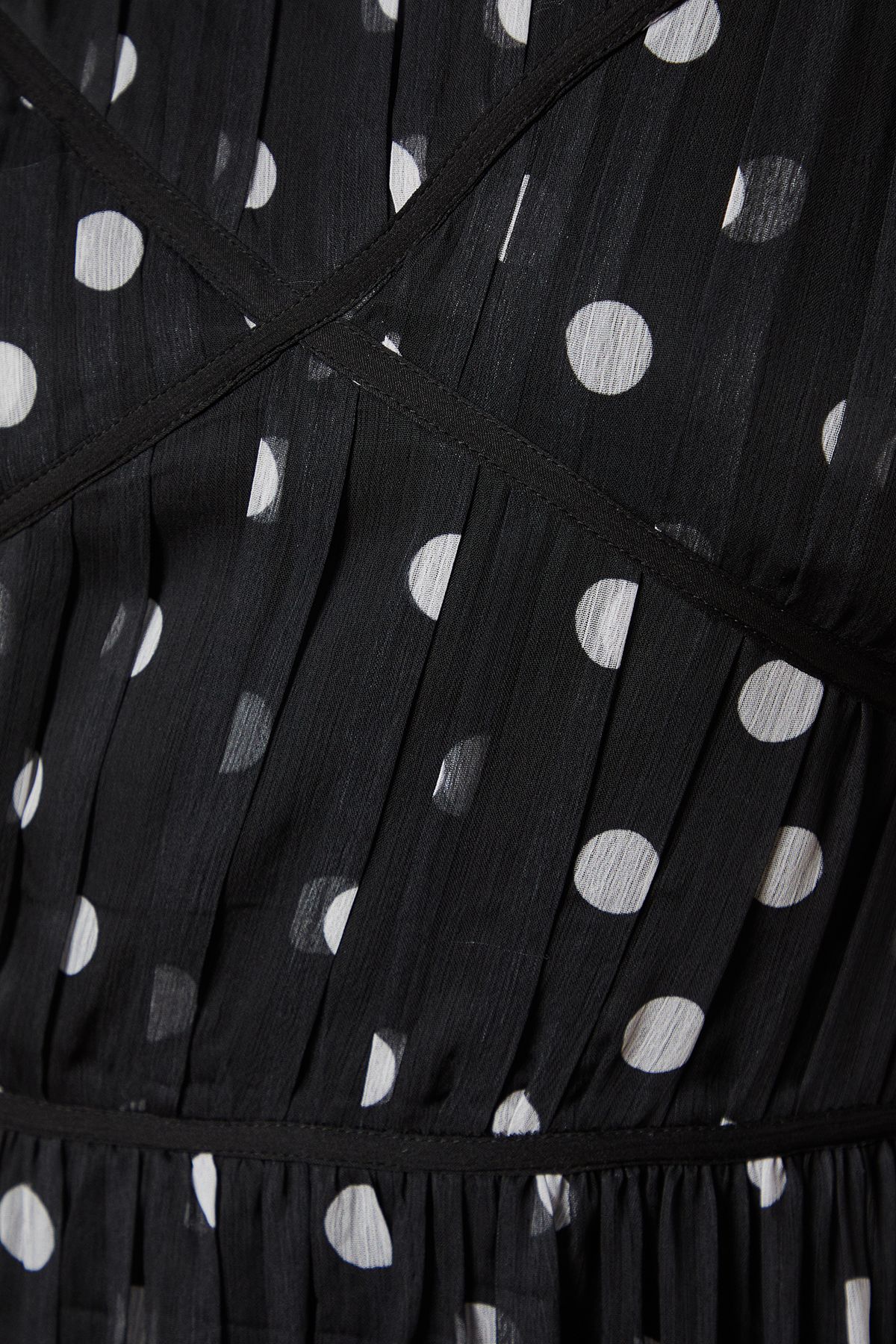 Oasis Mono Spot Contrast Piping Midi Dress Mono image 5