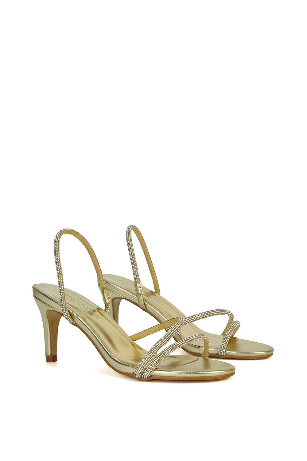XY London 'Polly' Slingback Strappy Diamante Stiletto High Heel Sandals image 5