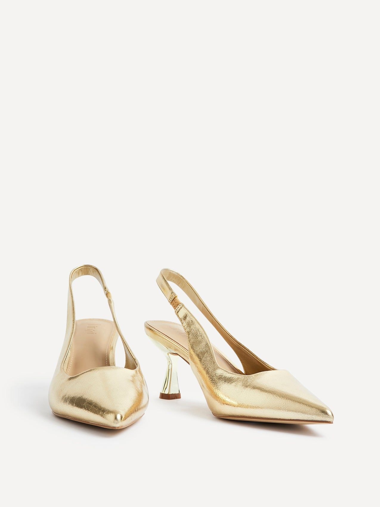 Linzi Presley Gold Faux Leather Sling Back Low Court Heel image 3