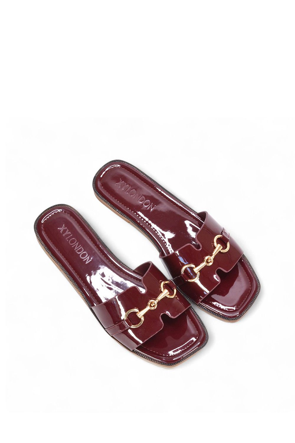 XY London 'Lesley' Square Toe Mule Slider Sandals With Buckle Detail image 5