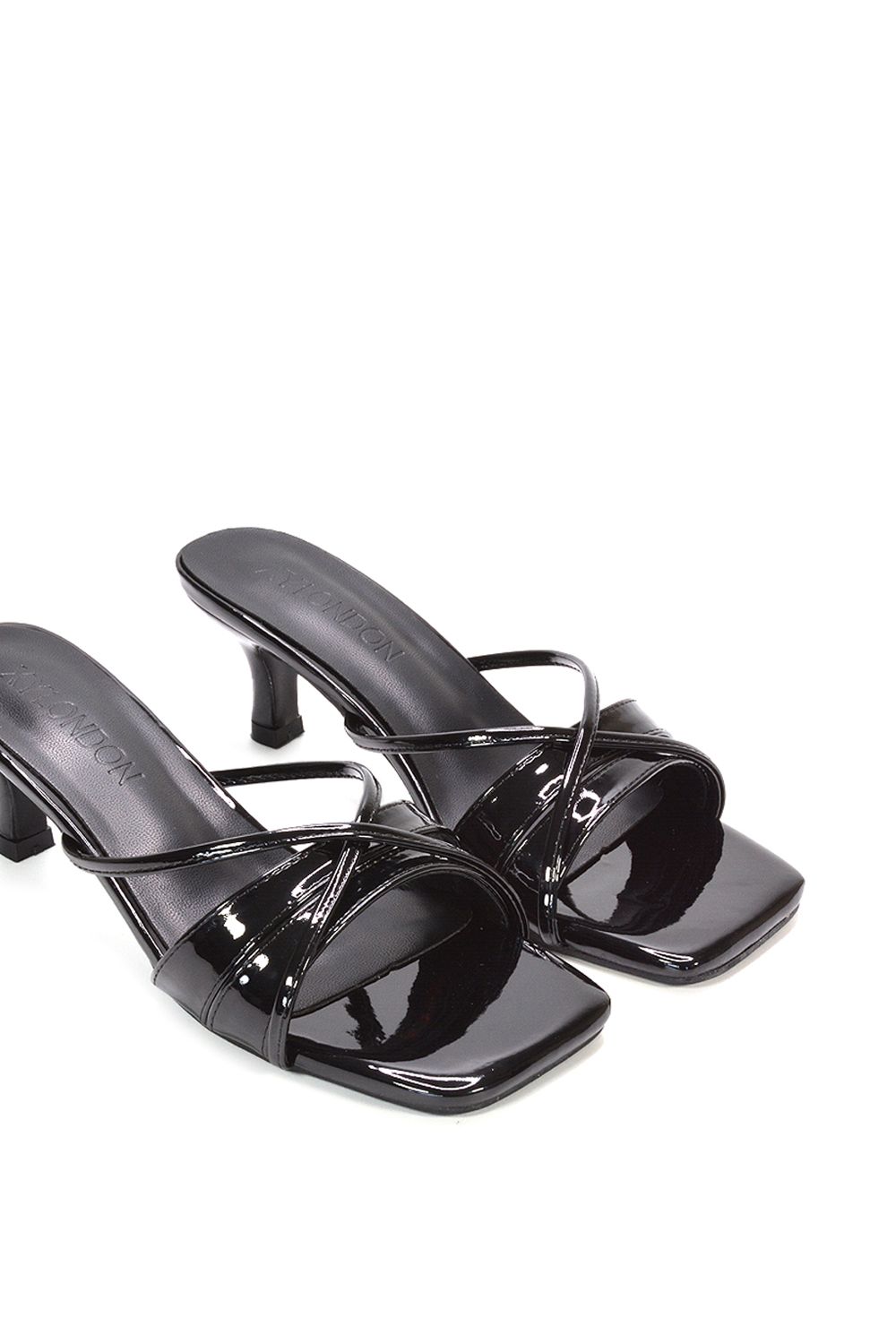 XY London 'Claudia' Mid Heeled Sandal Slip On Mules With Square Toe image 3