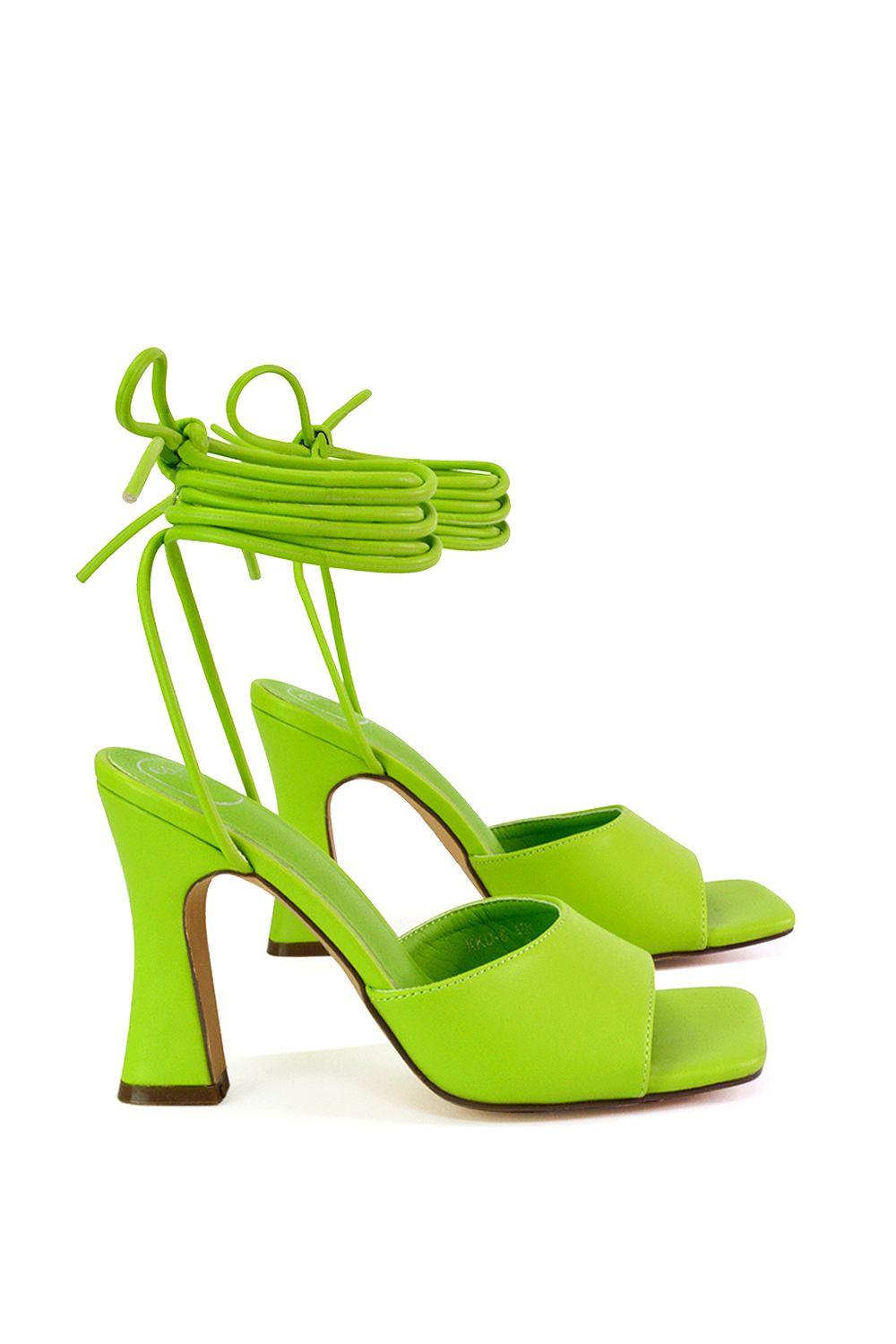 XY London 'Flora' Strappy Lace Up Block High Heels With a Square Toe image 2