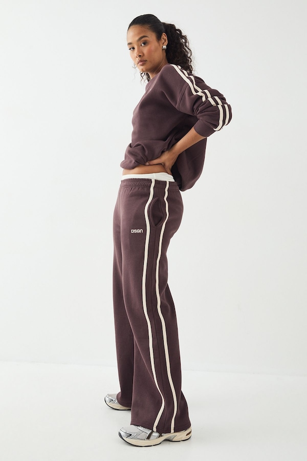 DSGN Studio DSGN Studio Side Stripe Straight Leg Jogger Chocolate