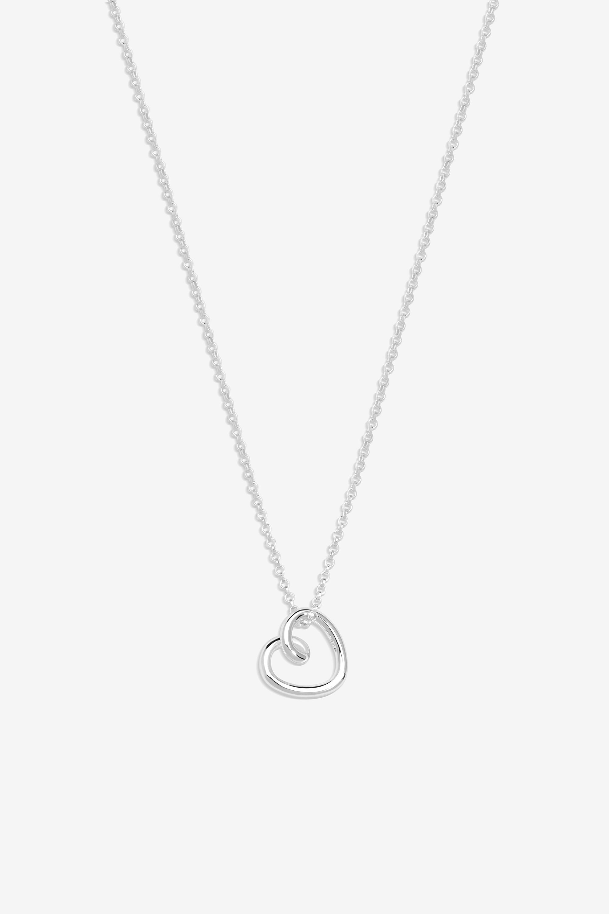 Simply Silver Simply Silver Sterling Silver 925 Swirl Open Heart Necklace