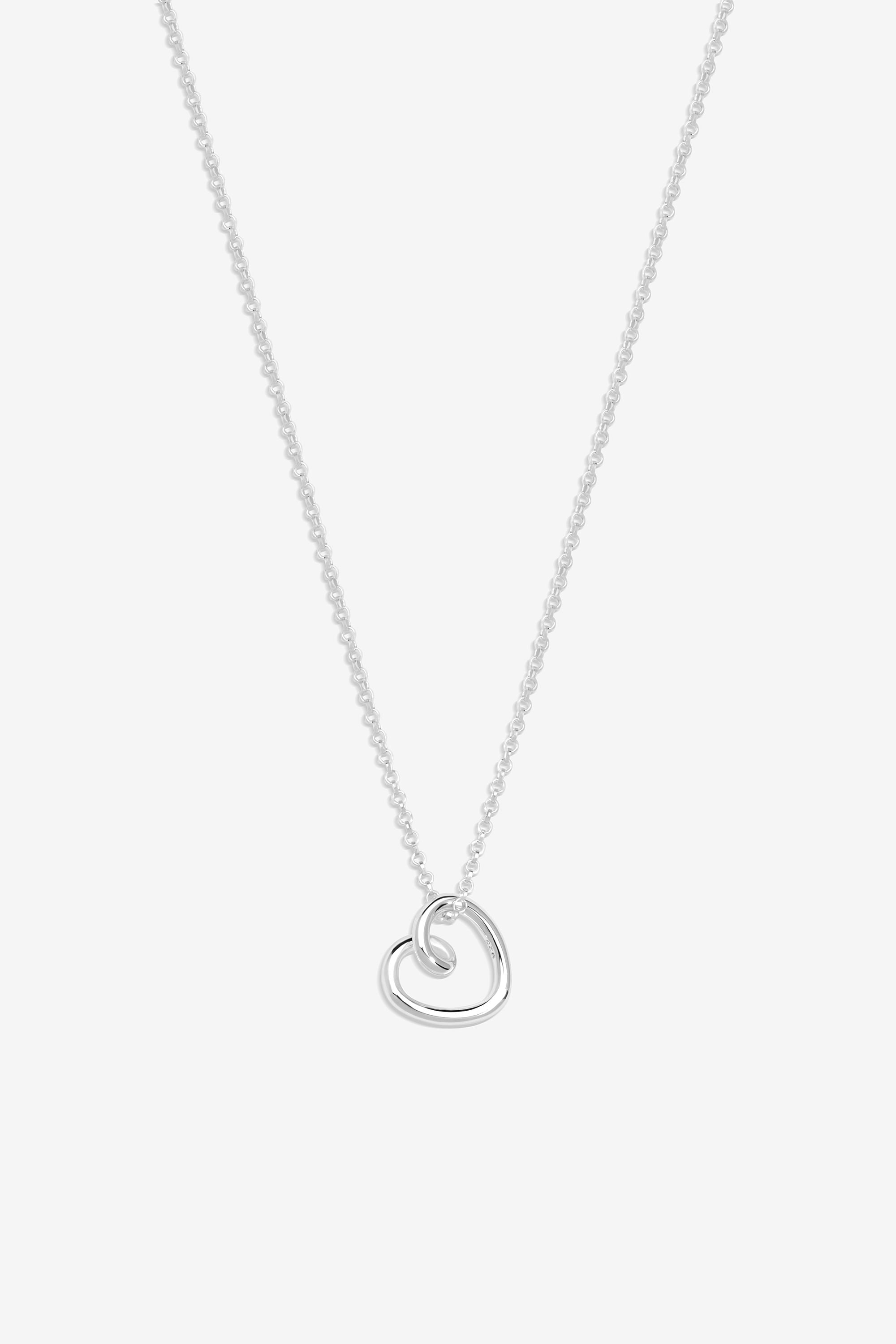 Simply Silver Simply Silver Sterling Silver 925 Swirl Open Heart Necklace image 1