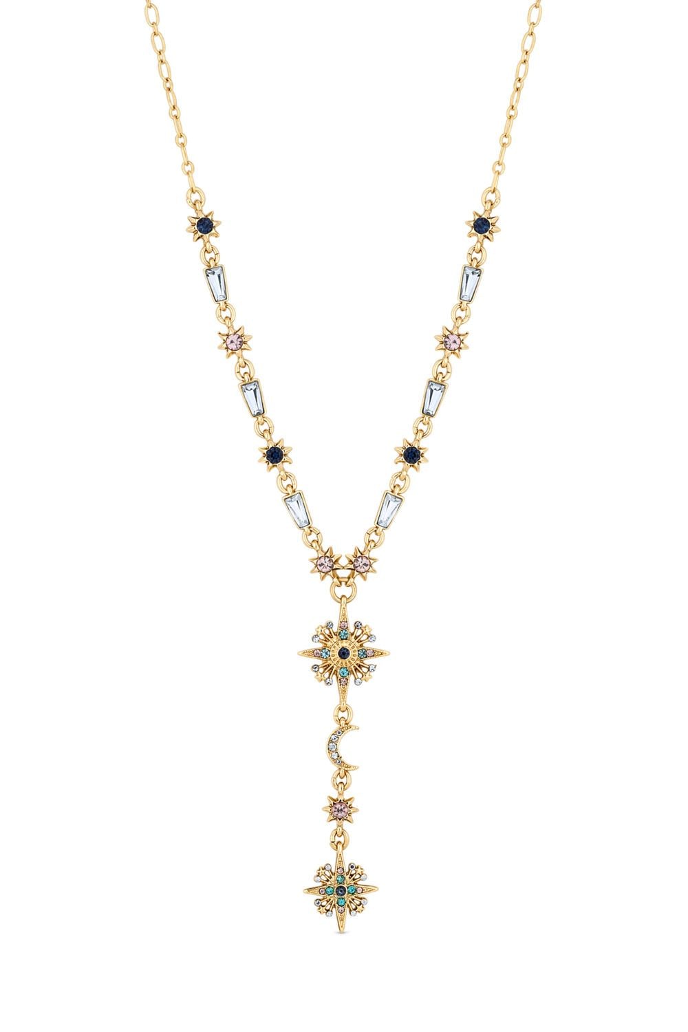 Mood Gold Plated Multi Coloured Fine Celestial Y Necklace image 1