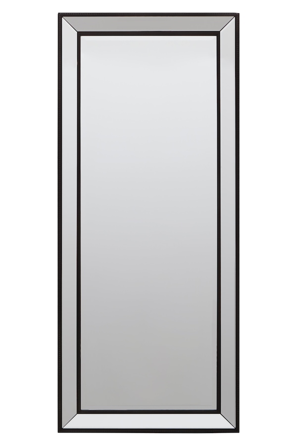 Orsina Champagne Rectangle Wall Mirror, Wooden Frame Mirror With Sleek Finish, Small Mirror For Dressing Area