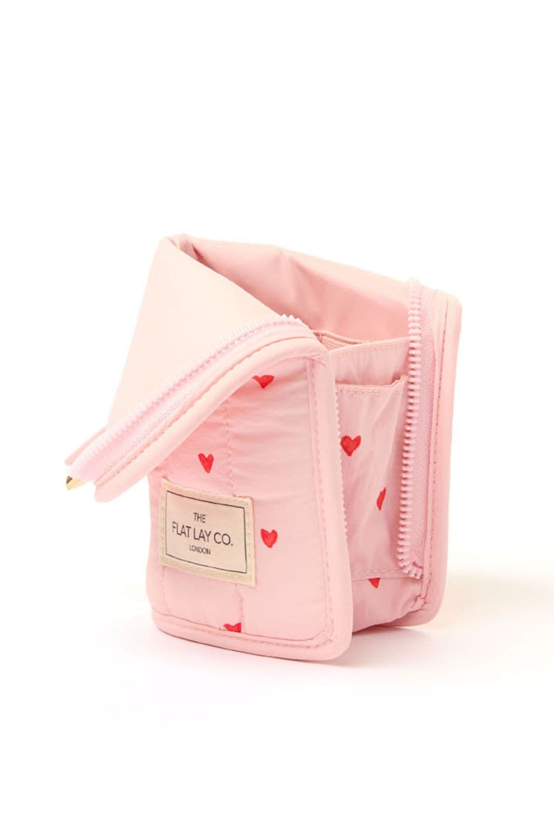 The Flat Lay Co Standing Makeup Brush Case - Sweet Pink Hearts Multi image 2