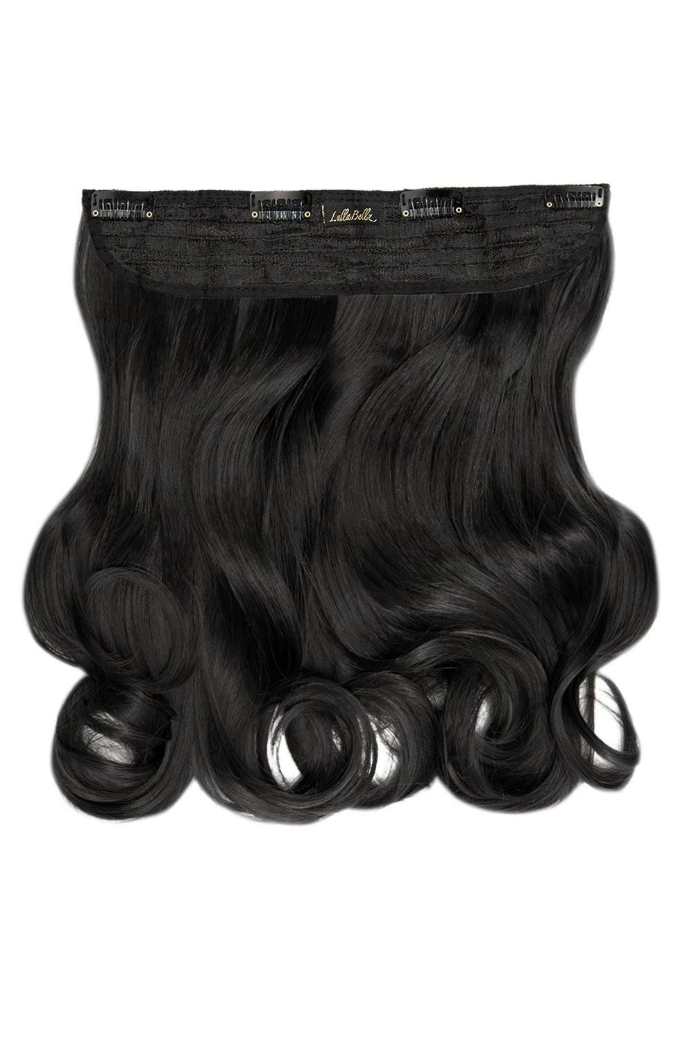 Lullabellz Thick 16 1 Piece Curly Clip In Hair Extensions Natural Black