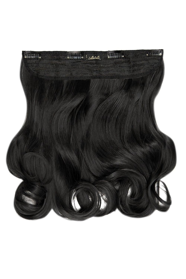 Lullabellz Thick 16 1 Piece Curly Clip In Hair Extensions Natural Black