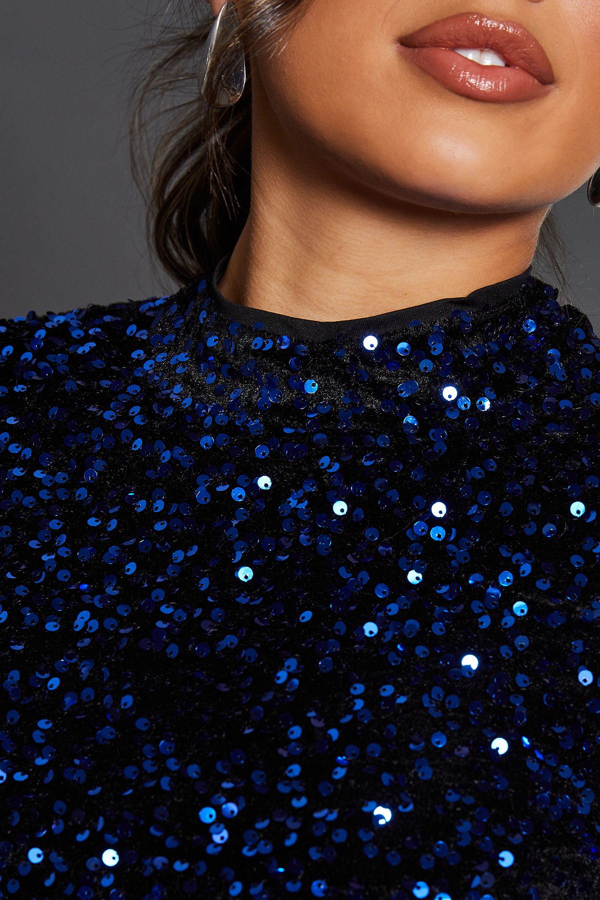 Dorothy Perkins Blue Sequin A Line Mini Dress Blue image 5