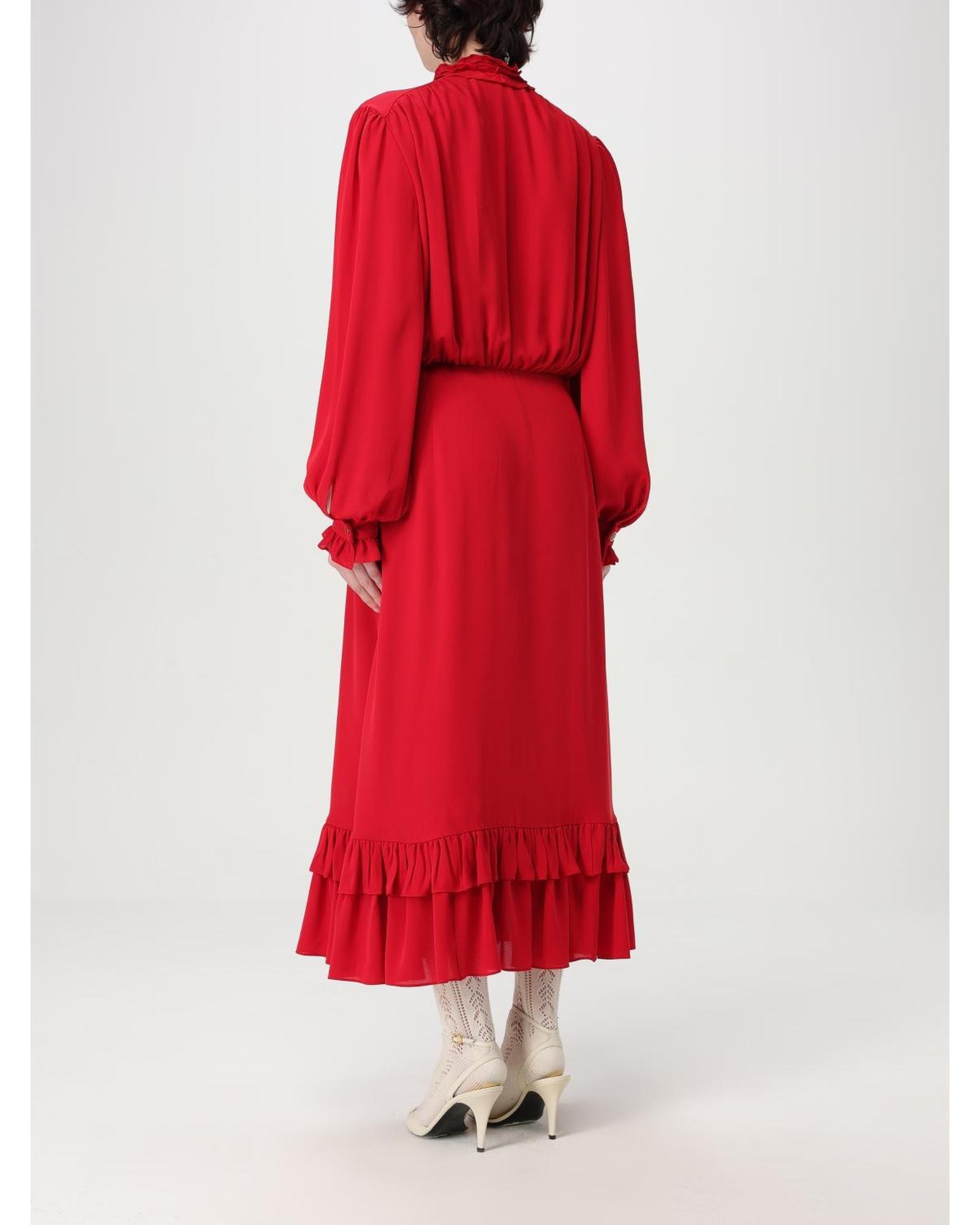 Valentino Ruffled Midi Dress Wo - Red Dresses image 2