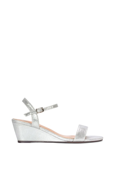 XY London 'Alissa' Open Toe Wedge Heel Sandals With Ankle Strap